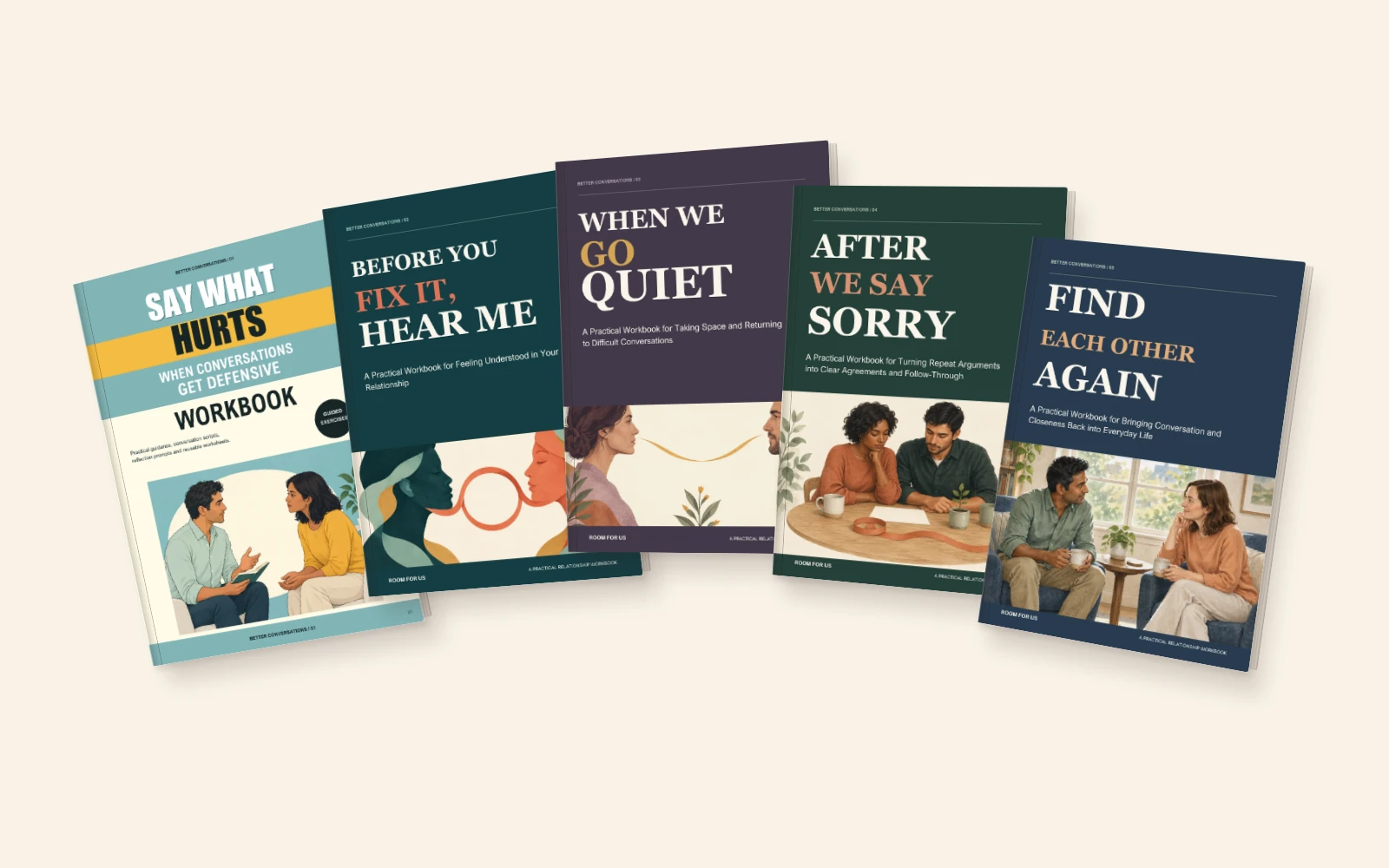 The five exact workbook covers in The Complete Conversation Collection